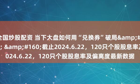 全国炒股配资 当下大盘如何用“兑换券”破局&#160; &#160; &#160;截止2024.6.22，120只个股股息率及偏离度最新数据